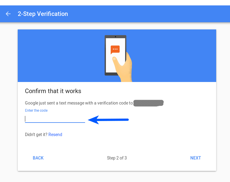 Enter verification code