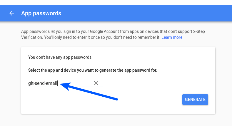 Generate password for an application